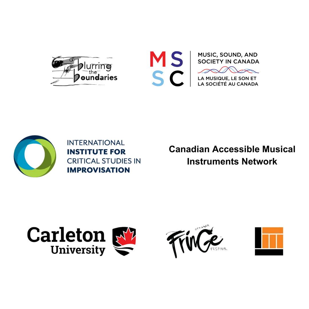 Sponsor logos, including the International Institute for Critical Studies in Improvisation and Carleton University
